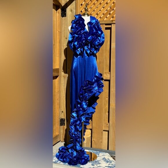 🆕 BRONX & BANCO 🧿 NWOT Aurora Cobalt Blue Gown, Sz XL / US 10 - Picture 11 of 16